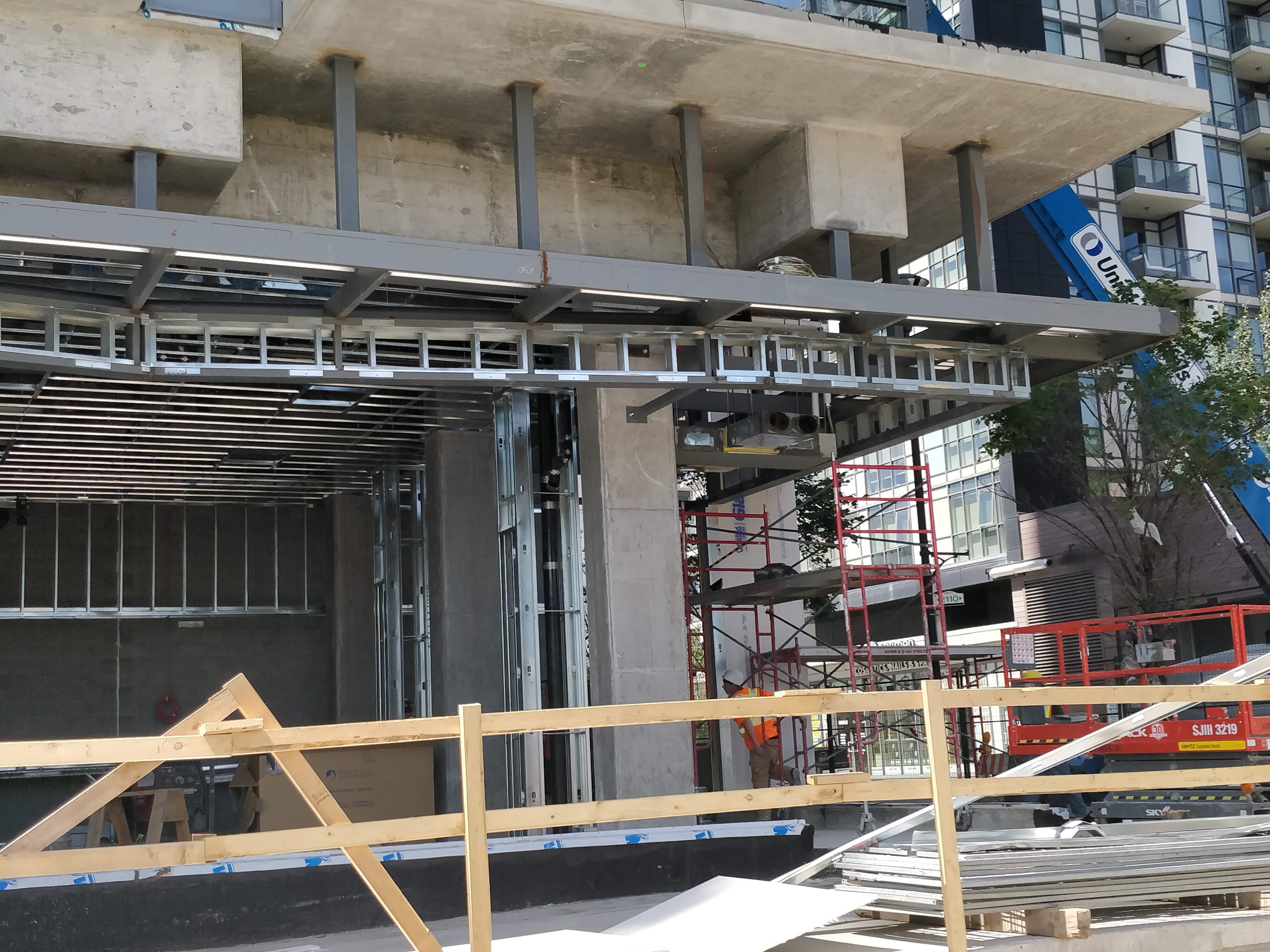 Exterior steel stud framing